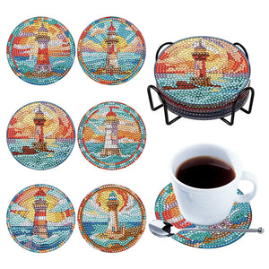 6PCS Stained Glass Our Lady-Diamond Painting Coaster