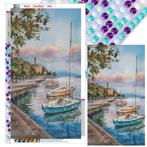 Mountains And Fields-Full Round Diamond Painting-40x70cm-Large Size