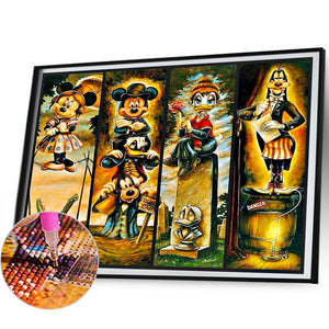 Cartoon Mouse-Full Round Diamond Painting-60x50cm-Large Size