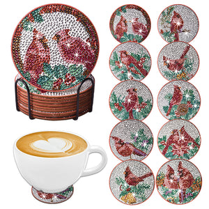10PCS Christmas-Wooden Diamond Painting Coaster