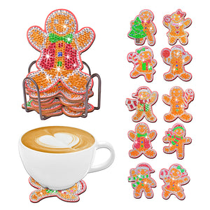 10PCS Christmas-Wooden Diamond Painting Coaster