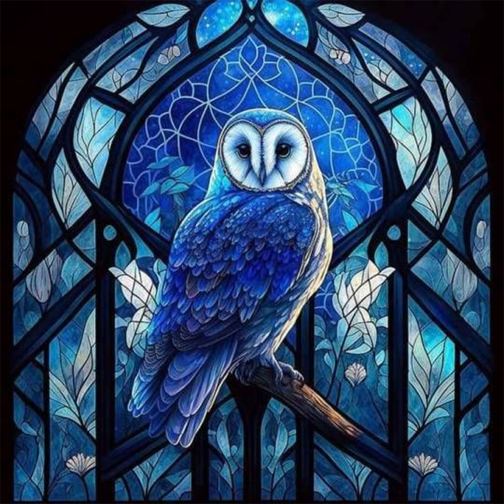 Owl-Full Round Diamond Painting-30x30cm