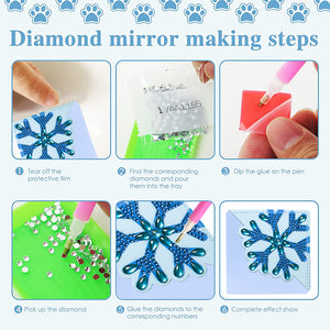8Pcs/Set-Snowflake-Diamond Corner Cover Bookmark