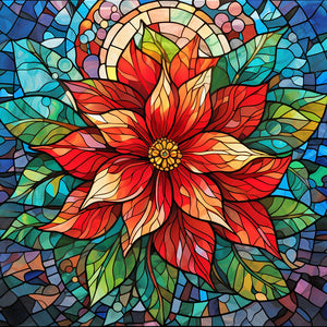 Stained Glass Christmas-Full Round Diamond Painting-30x30cm