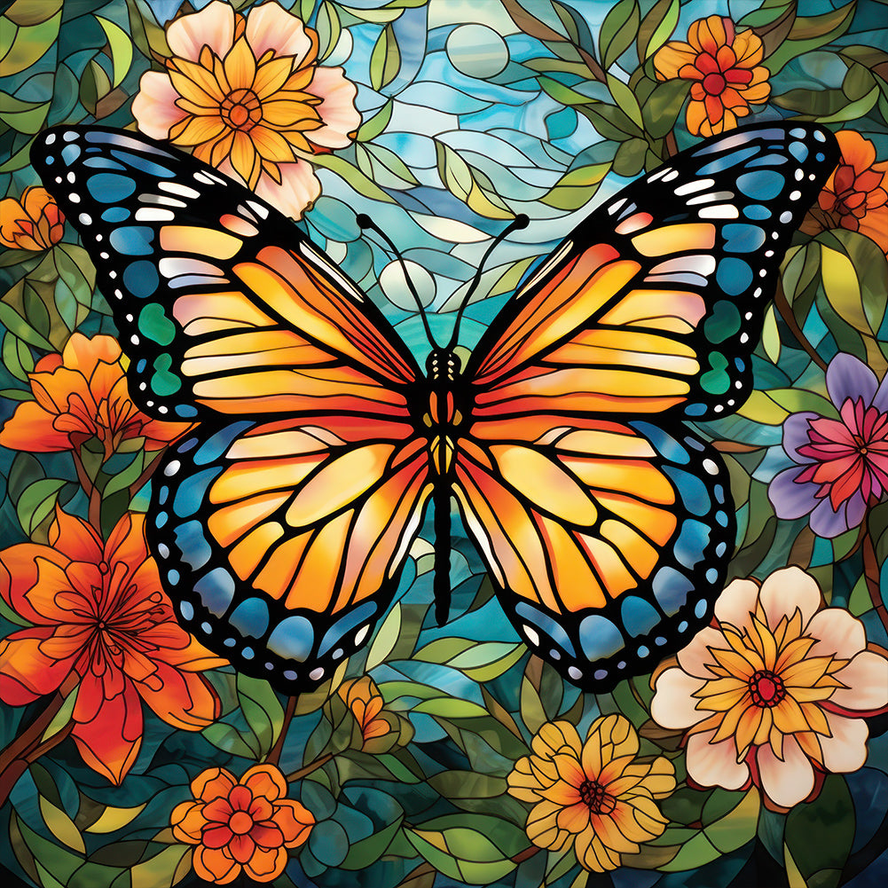 Butterfly-Full Round Diamond Painting-30x30cm