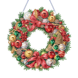Christmas Wreath-Single Side Diamond Pendant