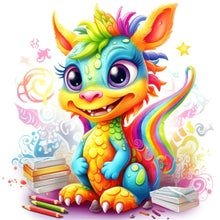 Load image into Gallery viewer, Colorful Little Dinosaur-Full Round Diamond Painting-30x30cm
