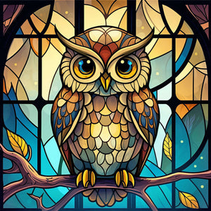 Owl-Full Round Diamond Painting-30x30cm