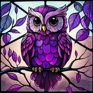 Owl-Full Round Diamond Painting-30x30cm