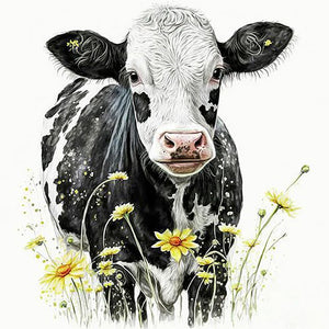 Dairy Cow-Full Round Diamond Painting-30x30cm