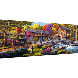Rural Scenery-Full Round Diamond Painting-105x55cm-Large Size