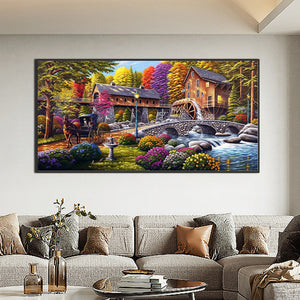 Rural Scenery-Full Round Diamond Painting-105x55cm-Large Size