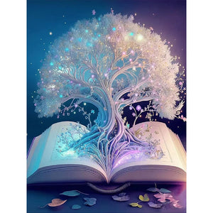 Books Tree Of Life-Full Round Diamond Painting-30x40cm