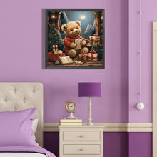 Load image into Gallery viewer, Christmas Eve Bear-Full Round Diamond Painting-40x40cm
