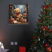 Load image into Gallery viewer, Christmas Eve Bear-Full Round Diamond Painting-40x40cm
