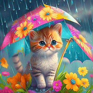 Umbrella Animal Hedgehog-Full Round Diamond Painting-30x30cm