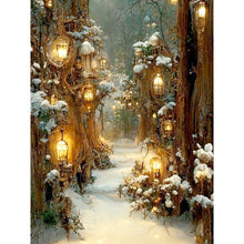 Load image into Gallery viewer, Snowy Scenery-Full Round Diamond Painting-30x40cm
