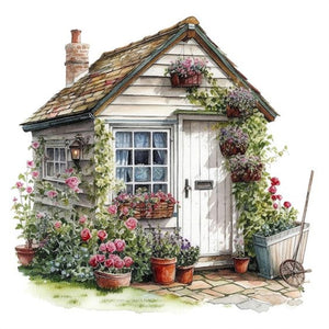 Cozy Cabin-Full Round Diamond Painting-30x30cm