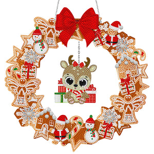 Christmas-Single Side Drill-Diamond Wreath(With LED Light )