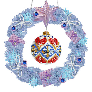 Christmas-Single Side Drill-Diamond Wreath(With LED Light )