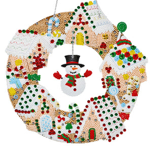 Christmas-Single Side Drill-Diamond Wreath(With LED Light )