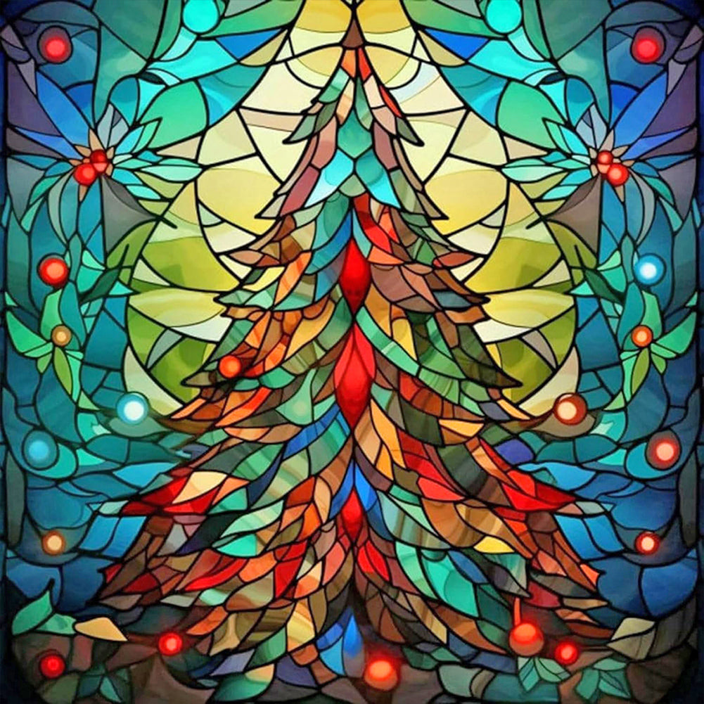 Christmas Tree-Full Round Diamond Painting-30x30cm