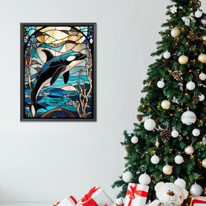 Stained Glass Marine Life-Full Round Diamond Painting-30x40cm