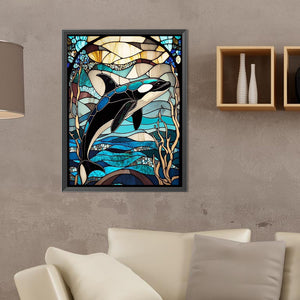 Stained Glass Marine Life-Full Round Diamond Painting-30x40cm