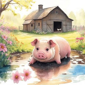 Farm Animals-Full Round Diamond Painting-30x30cm
