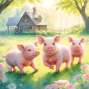 Farm Animals-Full Round Diamond Painting-30x30cm