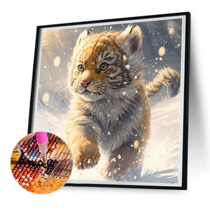 Tiger-Full Round Diamond Painting-30x30cm