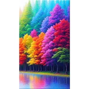 Rainbow Forest-Full Round Diamond Painting-40x70cm-Large Size