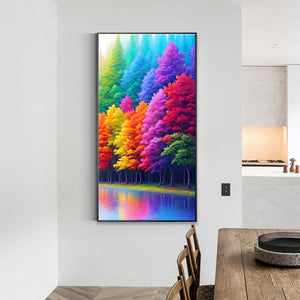 Rainbow Forest-Full Round Diamond Painting-40x70cm-Large Size