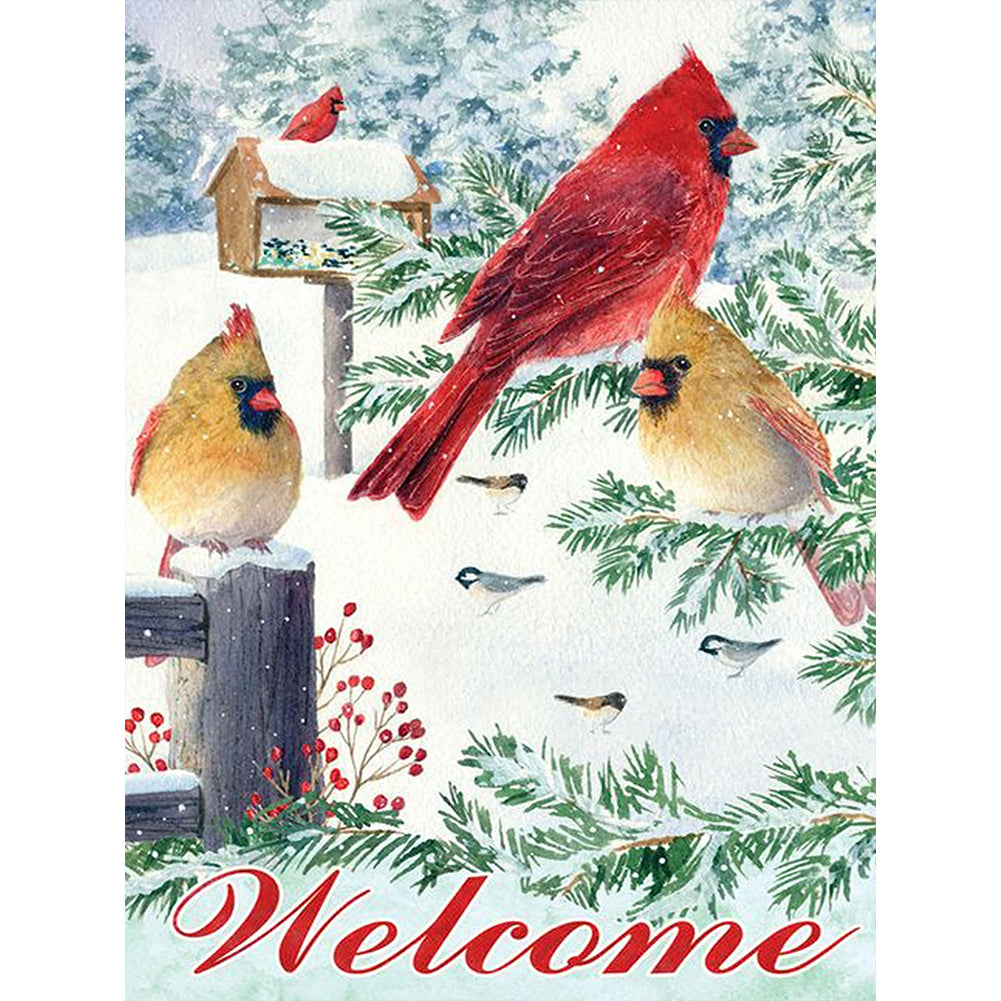 Cardinal-Full Round Diamond Painting-30x40cm