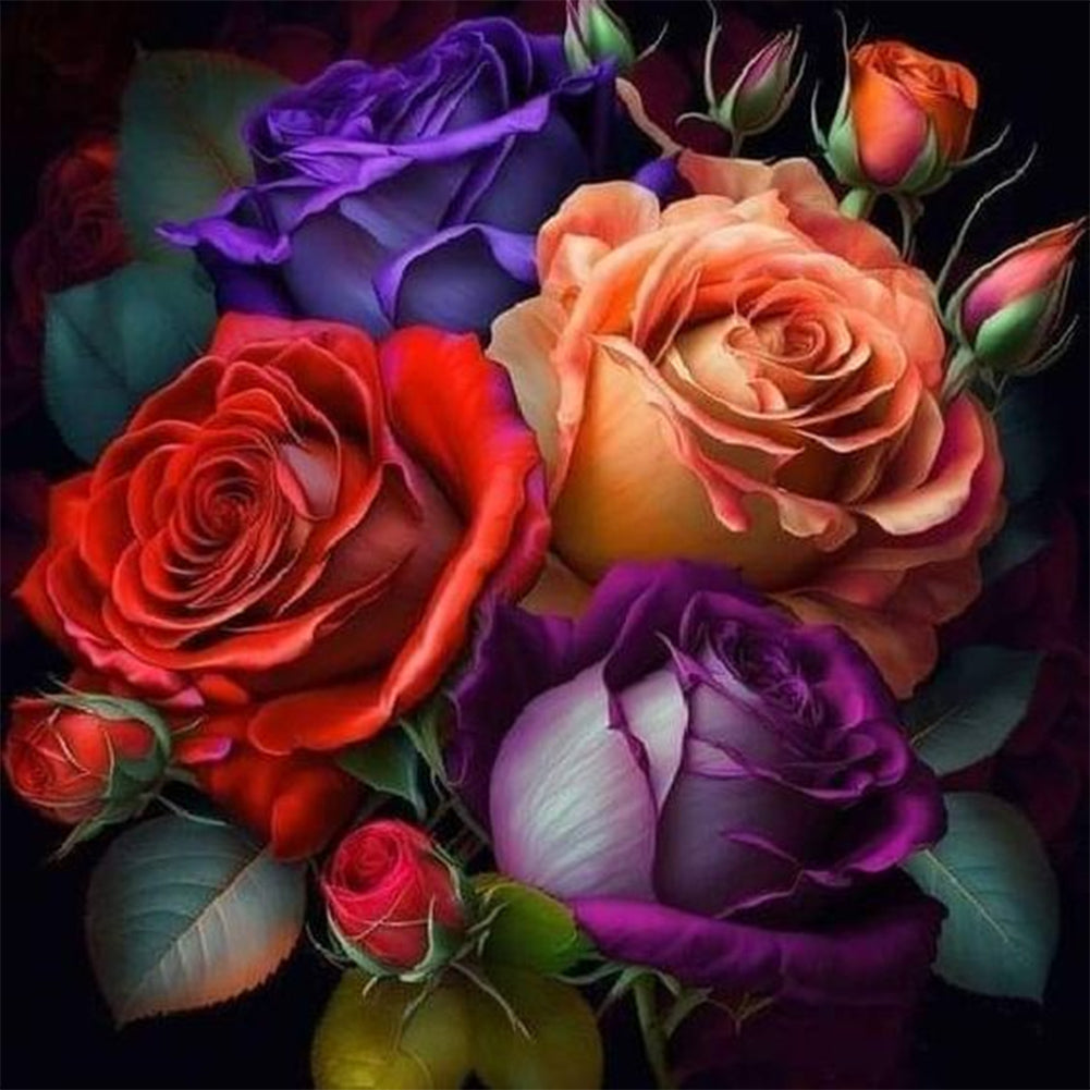 Rose-Full Round Diamond Painting-30x30cm