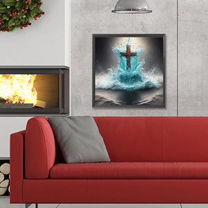 Cross-Full Round Diamond Painting-30x30cm