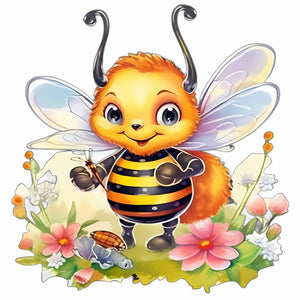 Bee-Full Round Diamond Painting-30x30cm