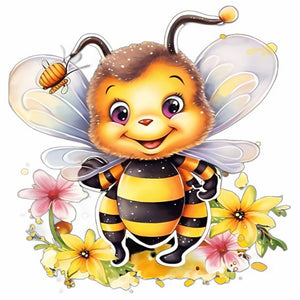 Bee-Full Round Diamond Painting-30x30cm