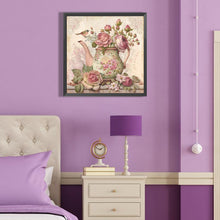 Load image into Gallery viewer, Pink Flower Teapot-Full Round Diamond Painting-40x40cm
