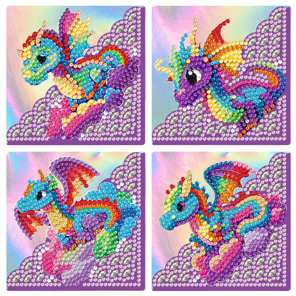 4Pcs/Set-Animal-Diamond Corner Cover Bookmark