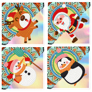 4Pcs/Set-Animal-Diamond Corner Cover Bookmark