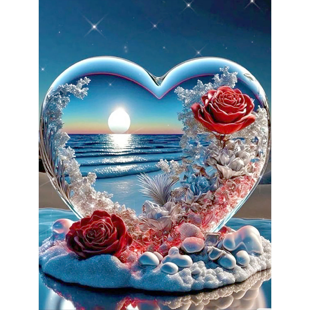 Beach Rose-Full Round Diamond Painting-30x40cm