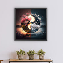 Load image into Gallery viewer, Yin And Yang Diagram Of Sacred Tree-Full Round Diamond Painting-30x30cm
