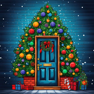 Christmas Penguin-Full Round Diamond Painting-30x30cm