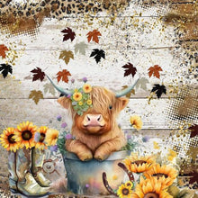 Load image into Gallery viewer, Flowers And Yak-Full Round Diamond Painting-30x30cm
