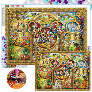 Cartoon-Full Round Diamond Painting-70x50cm-Large Size