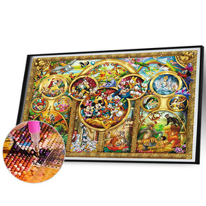 Cartoon-Full Round Diamond Painting-70x50cm-Large Size