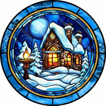Load image into Gallery viewer, Round Sign Christmas Train-Full Round Diamond Painting-30x30cm
