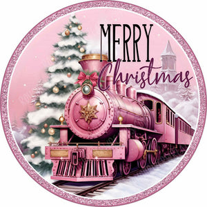 Round Sign Christmas Train-Full Round Diamond Painting-30x30cm