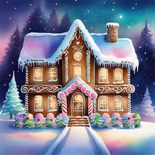 Load image into Gallery viewer, Snow Cabin-Full Round Diamond Painting-30x30cm
